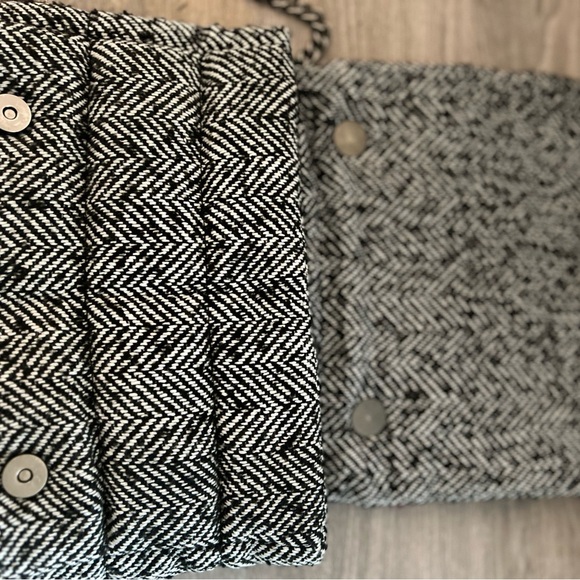 Zara Monochrome Tweed Chain Shoulder Bag - Picture 6 of 6